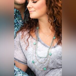 Express distressed grey heathered top blouse (Size L)